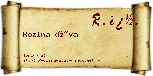 Rozina Éva névjegykártya